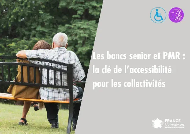 Banc senior et PMR accessible en espace public avec accoudoirs et dossier ergonomique pour collectivités