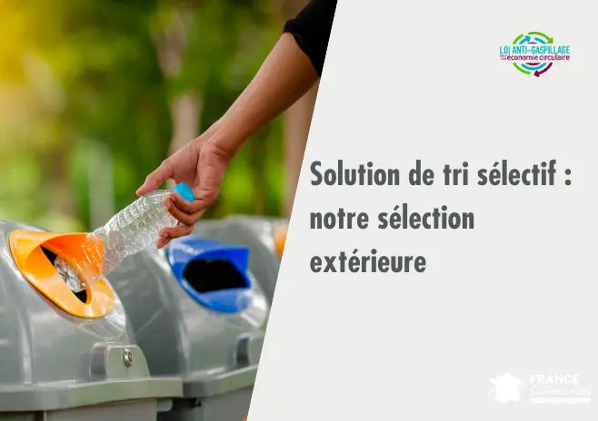 Équipements de tri sélectif extérieur pour collectivités avec corbeilles et conteneurs biodéchets en espace public