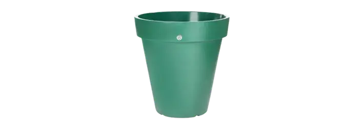 Pot décoratif urbain fabriqué en France en plastique recyclé, solution résistante et design pour embellir jardins, terrasses et espaces publics.