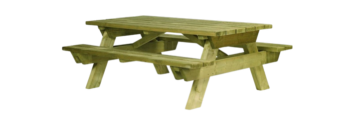 Table de pique-nique en bois pour espaces extérieurs