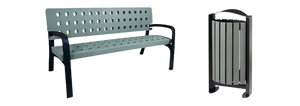 Mobilier urbain en plastique recyclé