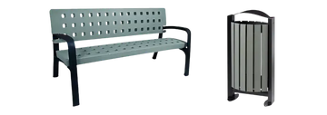 Mobilier urbain en plastique recyclé