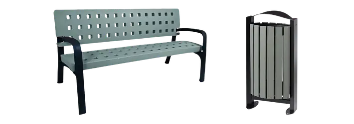 Mobilier urbain en plastique recyclé