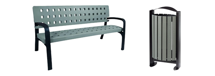 Mobilier urbain en plastique recyclé