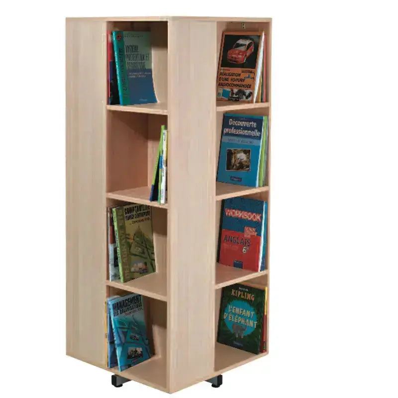 Mobilier de bibliothèque scolaire et BCD : bibliothèque tournante 12 cases pour école
