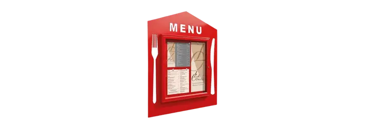 Vitrine d'affichage pour restaurant – menus et promotions
