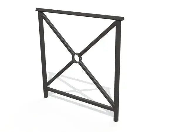 Barrière urbaine Alliance avec croix intérieure et anneau décoratif de 102 mm