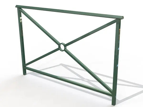 Barrière de ville Alliance en acier galvanisé avec motif central circulaire