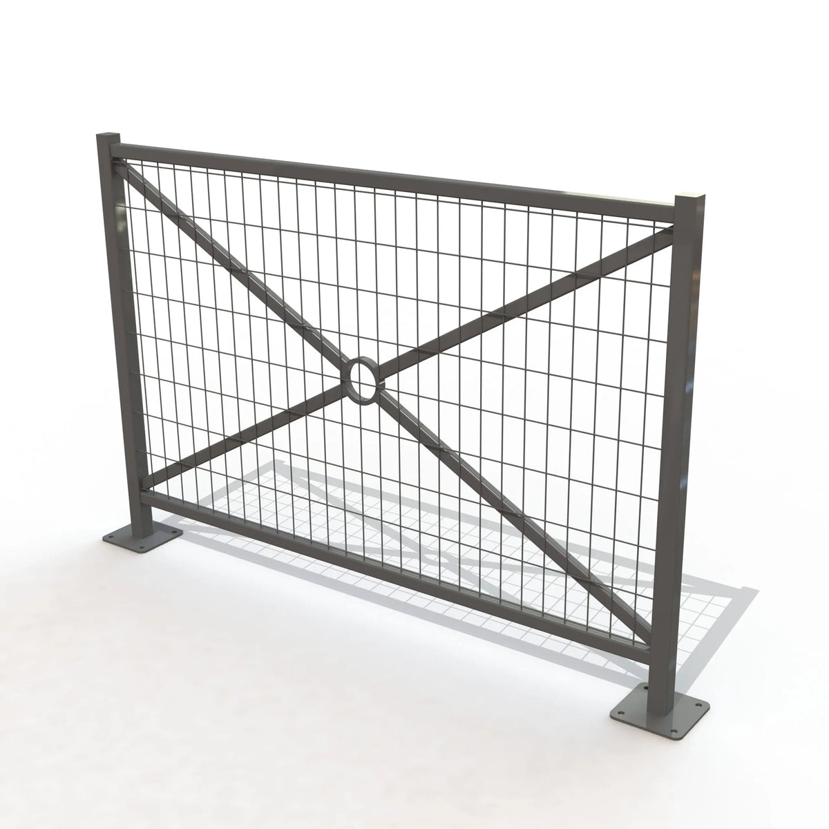 Barrière de ville Versailles grillagée sur platines pour abords d'écoles