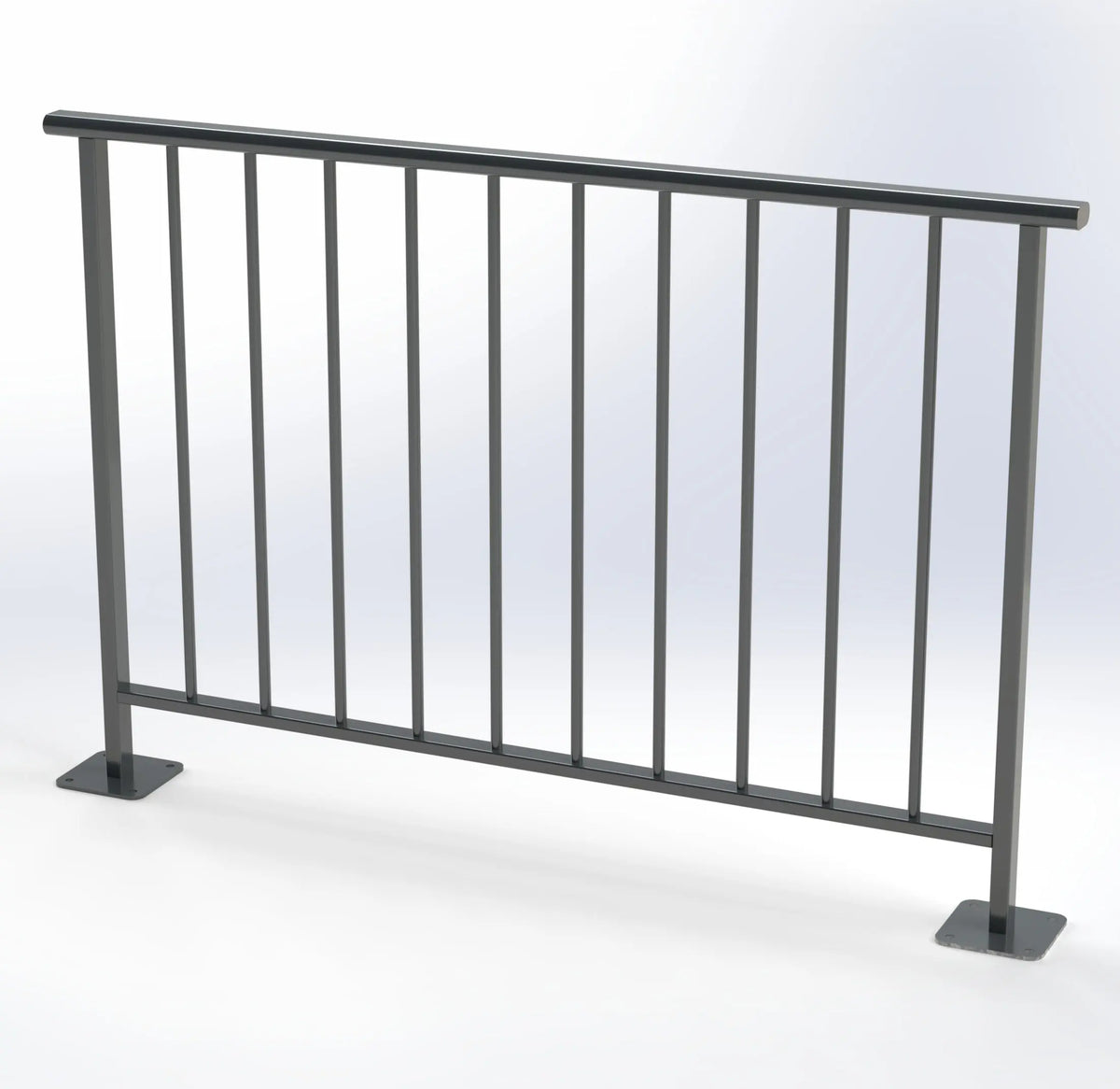 Barrière Sentinelle 1,50 m montée sur platines, conforme à la norme NF P01-012
