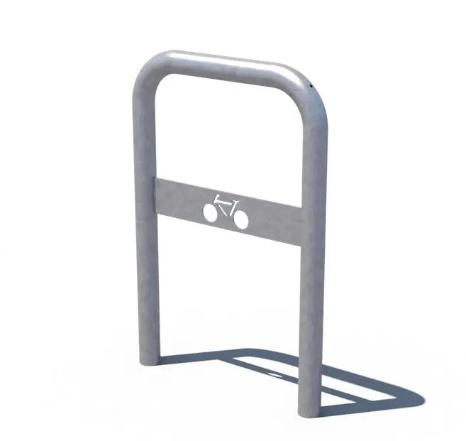 Arceau vélo Ø 60 galvanisé avec tôle signalétique, modèle à sceller