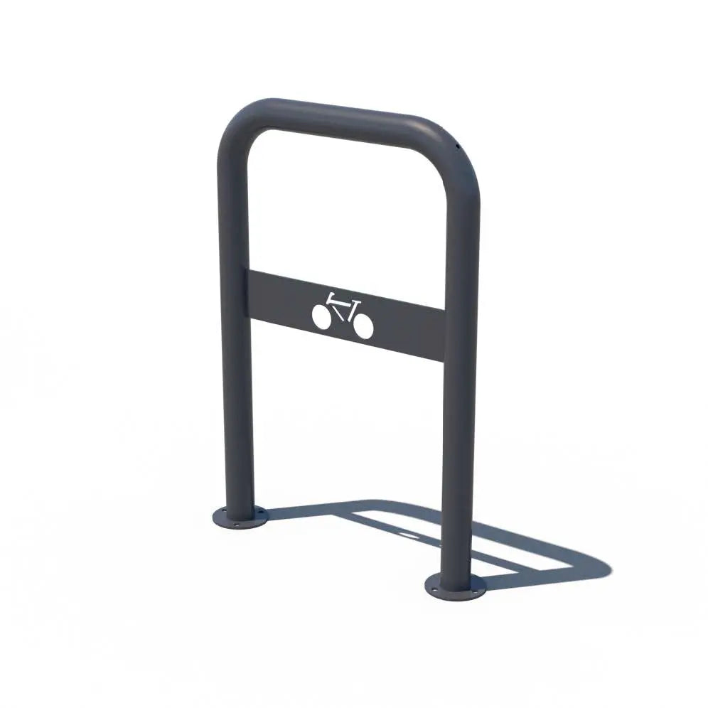 Arceau vélo signalétique Ø 60 peint sur platines, fabrication Imexel