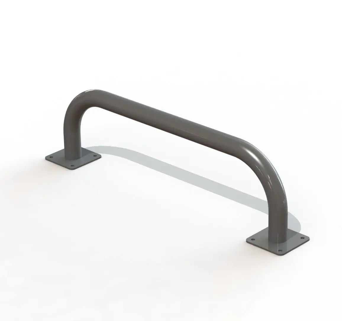 Arceau de bordure thermolaqué fixé sur platines, longueur 1 000 mm