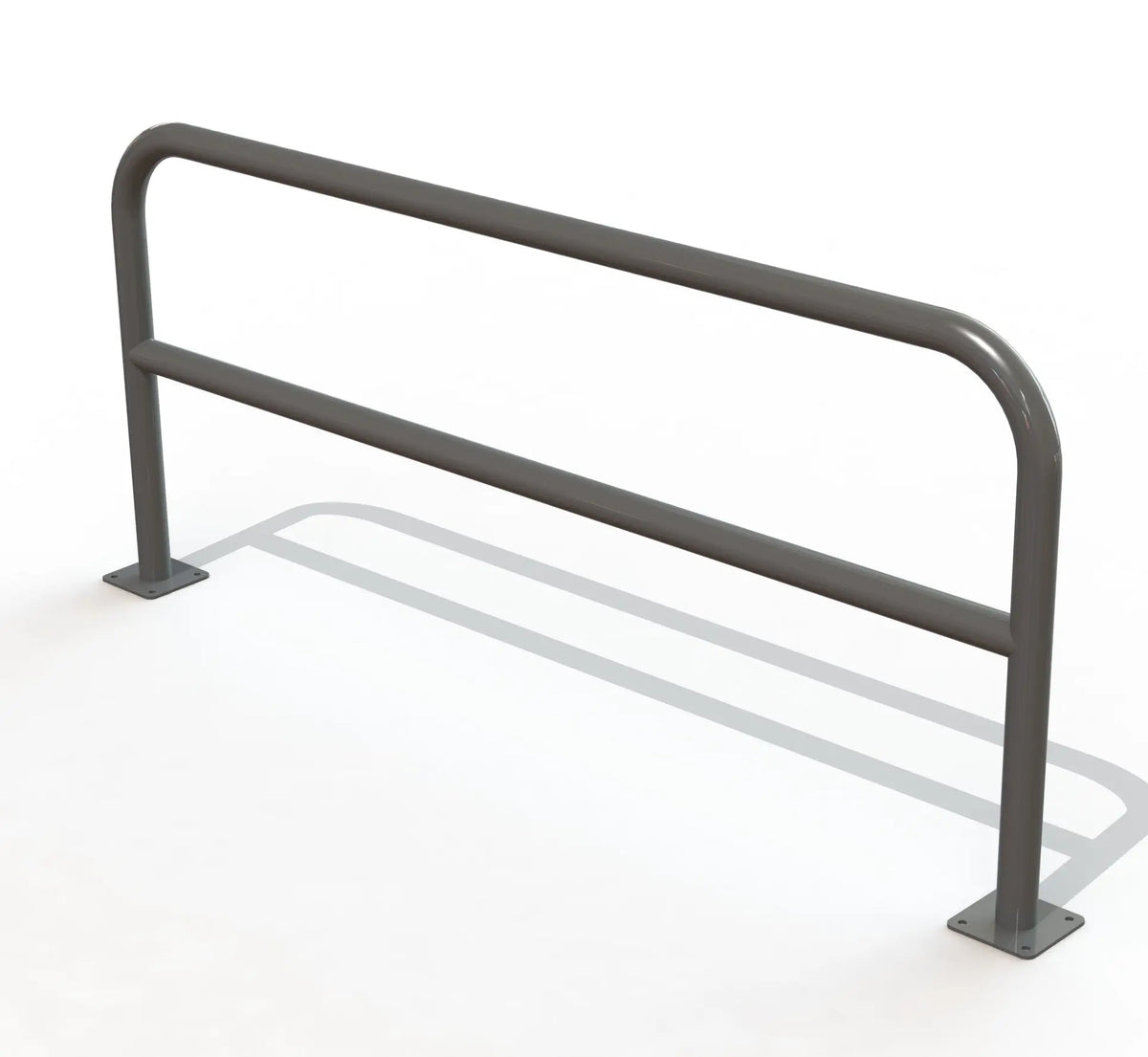 Arceau de protection renforcé RAL sur platines, longueur 2 000 mm