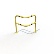 Arceau renforcé d'angle sécurité jaune et noir fixé sur platines