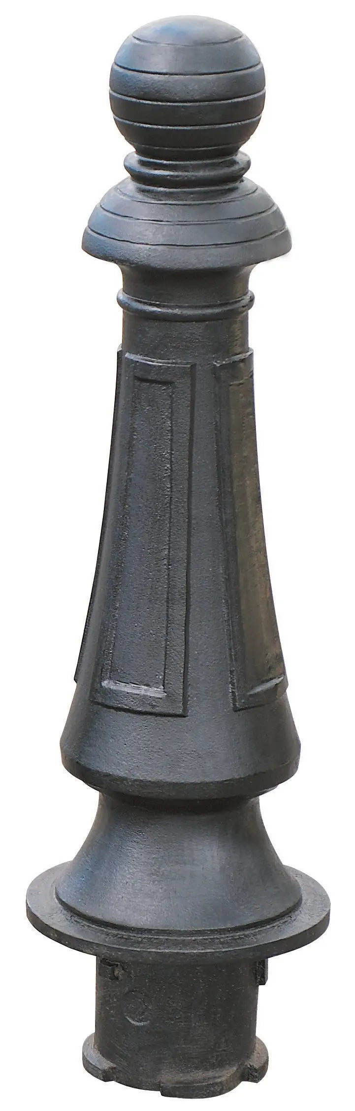 Borne Grenade en fonte ductile avec finition noire mate antirouille pour aménagement urbain