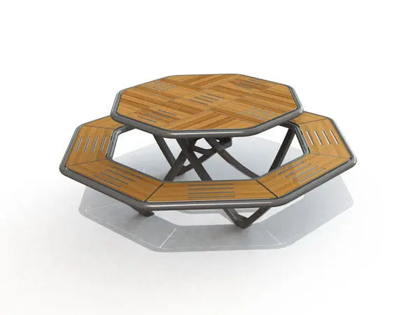 Table pique nique compact octogonale