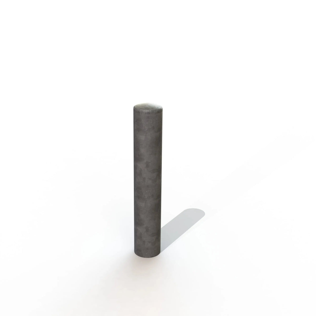Borne anti-bélier Ø140 en acier galvanisé brut, hauteur totale de 1,53 m