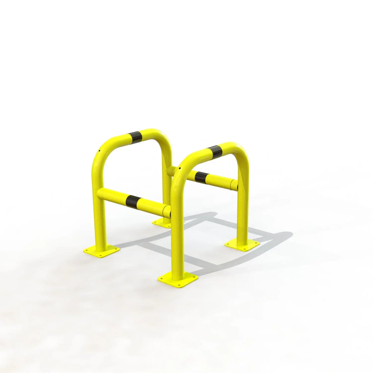 Étrier modulable sécurité jaune et noir sur platines, longueur 600 mm