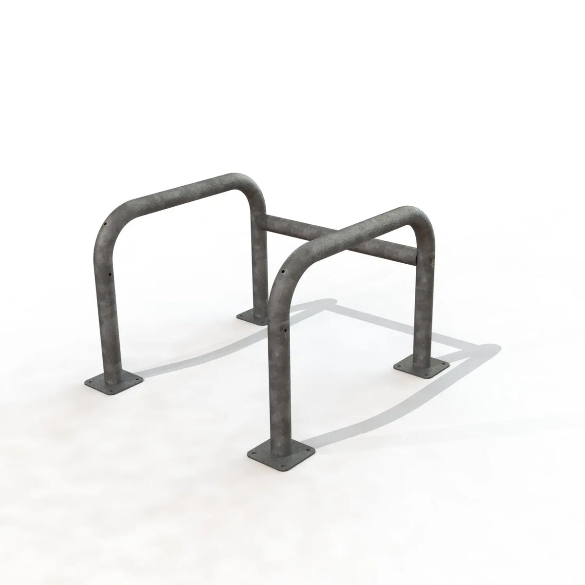 Étrier quatre pieds galvanisé sur platines acier chevillées