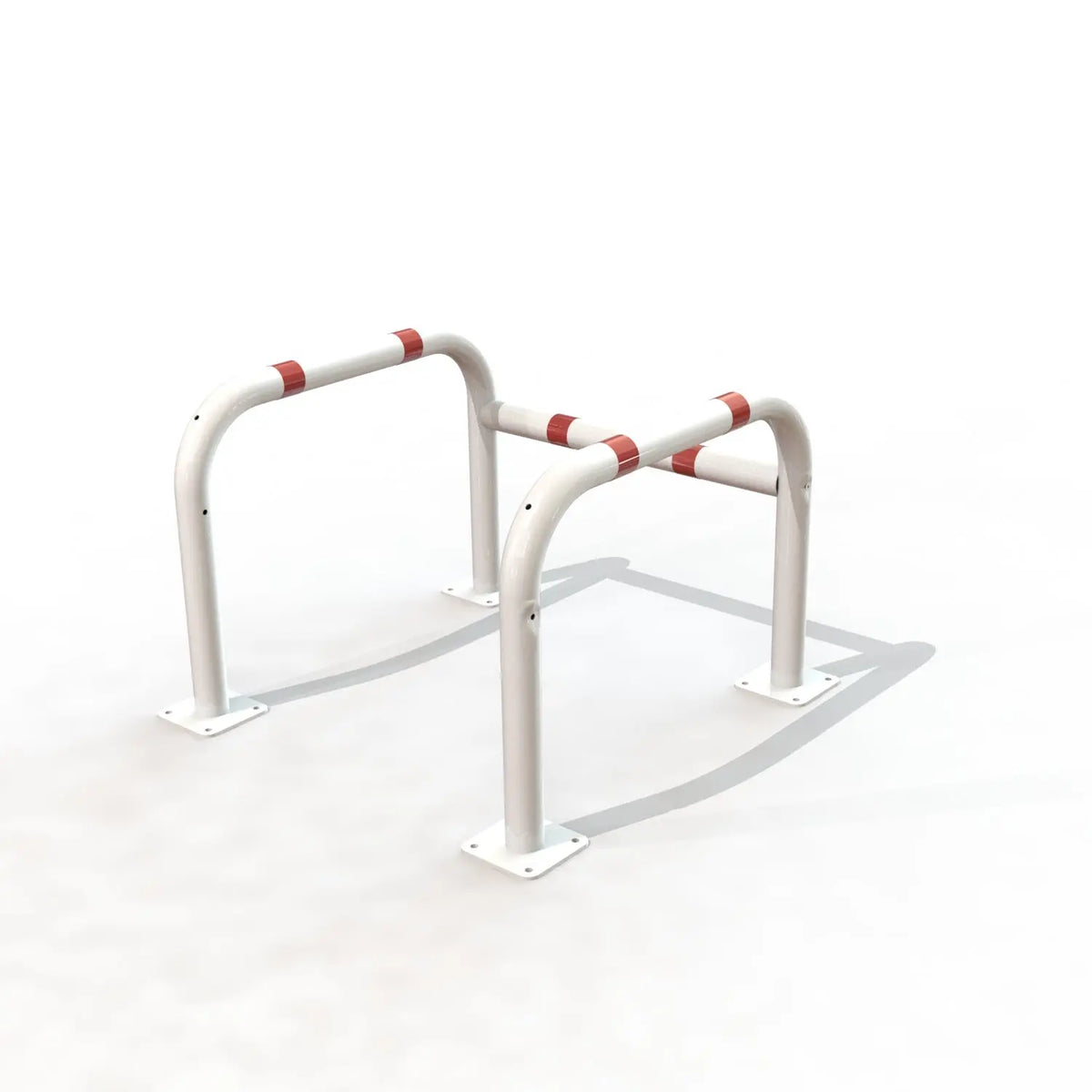 Étrier de protection 4 pieds sécurité blanc et rouge sur platines