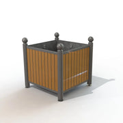 Jardinière Harmonie 800 x 800 Imexel tête boule et parement compact teck