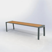 Banquette Square sans dossier avec assise pleine en compact aspect teck