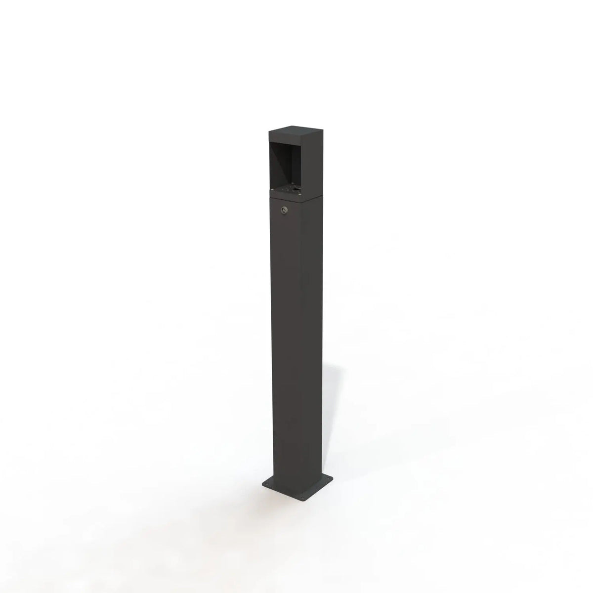 Cendrier sur pied Usuel Imexel noir RAL 9005, colonne acier carrée