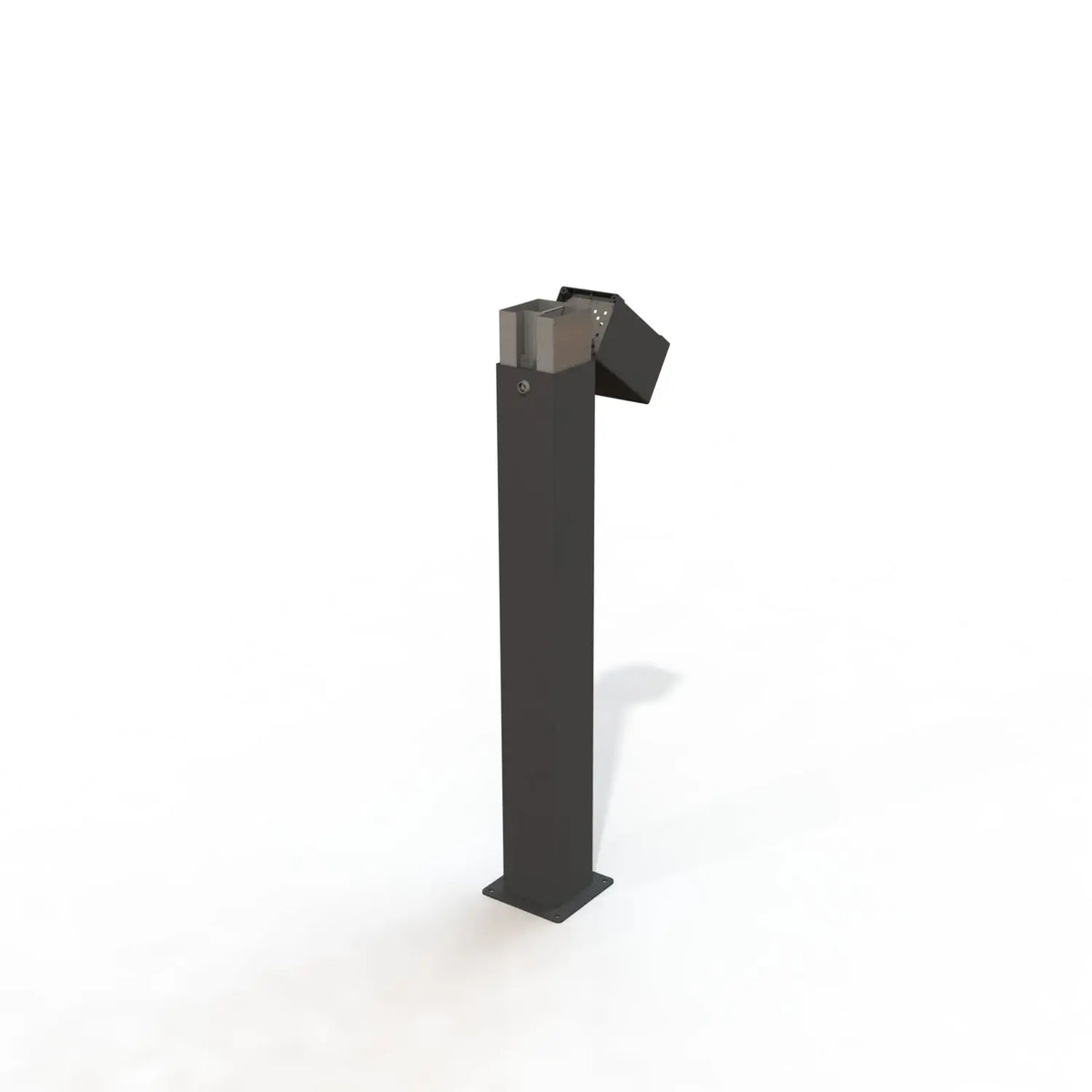 Détail de l'ouverture et du contenant inox du cendrier colonne Usuel