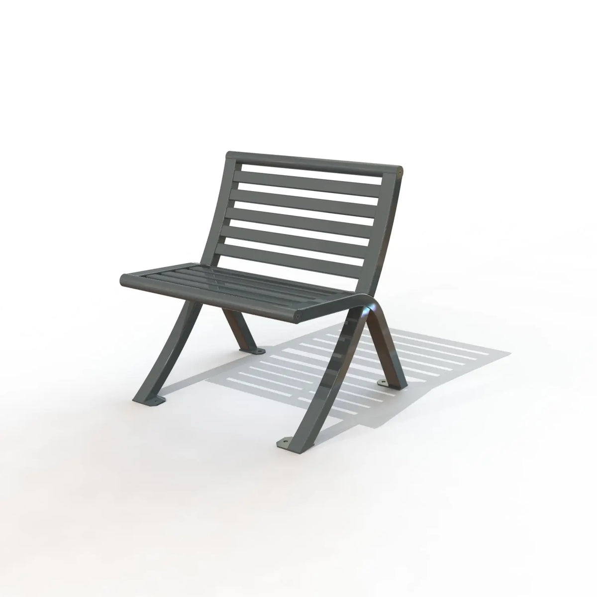 Chaise Horizon tout métal avec assise et dossier en lames de tube acier