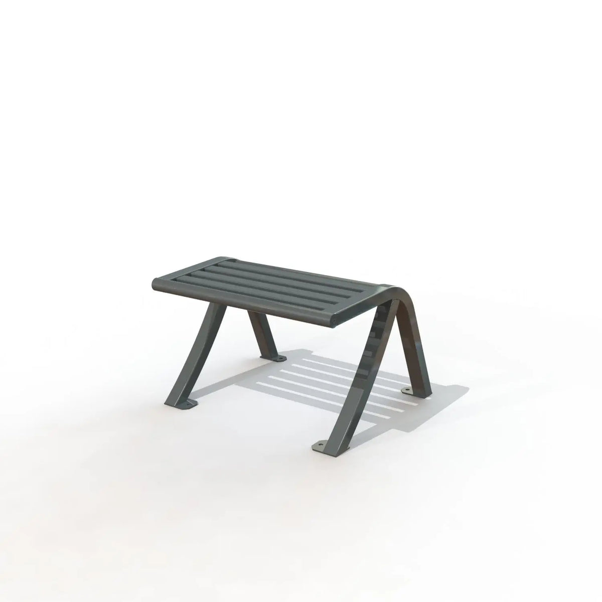 Tabouret Horizon version lames de tube acier thermolaqué, sans dossier