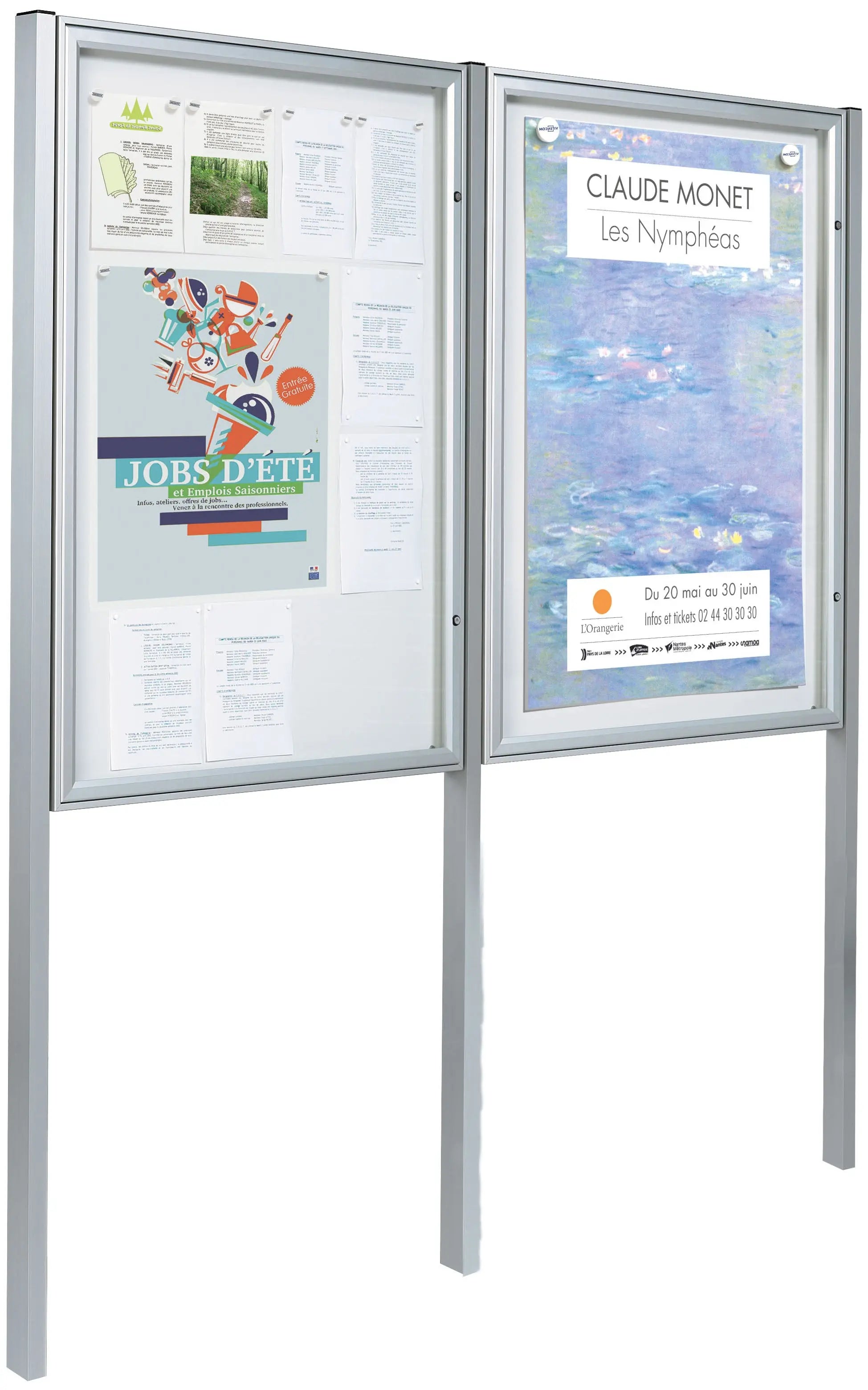 Vitrine Classique battante murale ou sur poteaux Procity