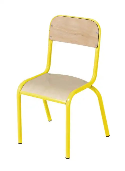 Chaise maternelle 129R 4 pieds, assise et dossier en hêtre – SDM Mobilier