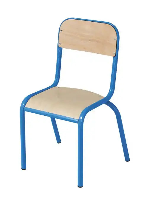 Chaise de crèche et maternelle 129R piètement bleu, empilable