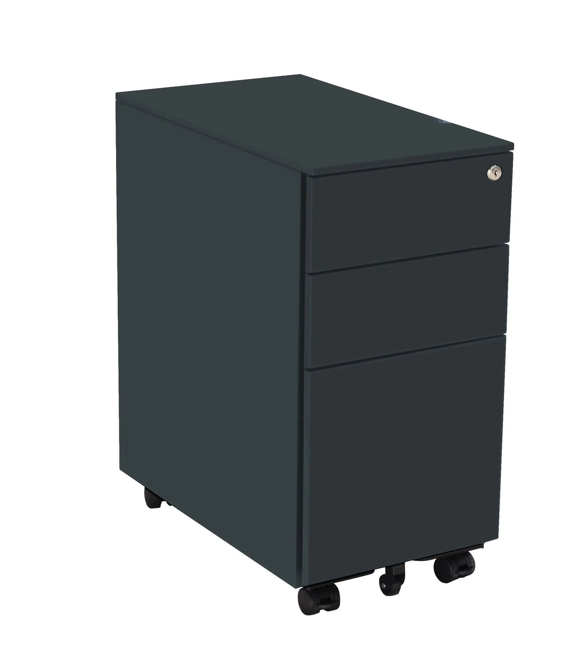 Caisson mobile anthracite 3 tiroirs dont 1 pour dossiers suspendus A4