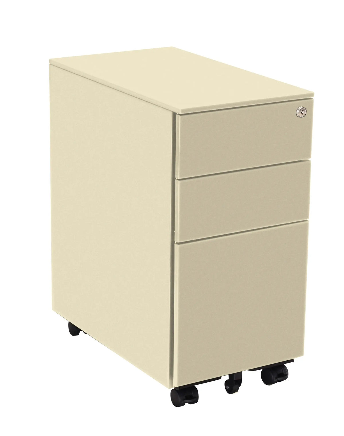 Caisson de bureau professionnel beige RAL 1015 de 30 cm de large, à clé