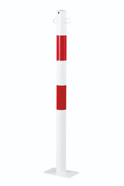 potelet Ø 60 mm avec oeillets rouge-blanc à cheviller france collectivités