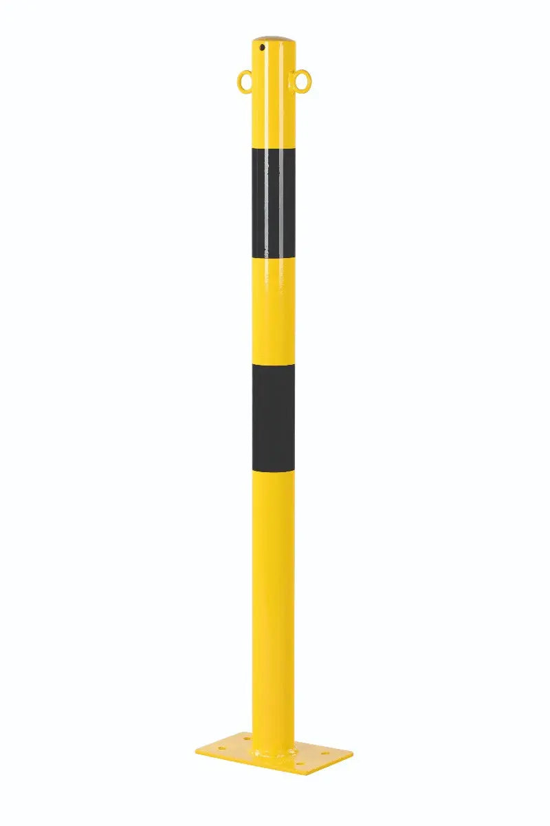 potelet Ø 60 mm H 1000 mm avec oeillets jaune-noir france collectivités