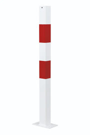 potelet 70x70 mm, rouge-blanc,à cheviller france collectivités