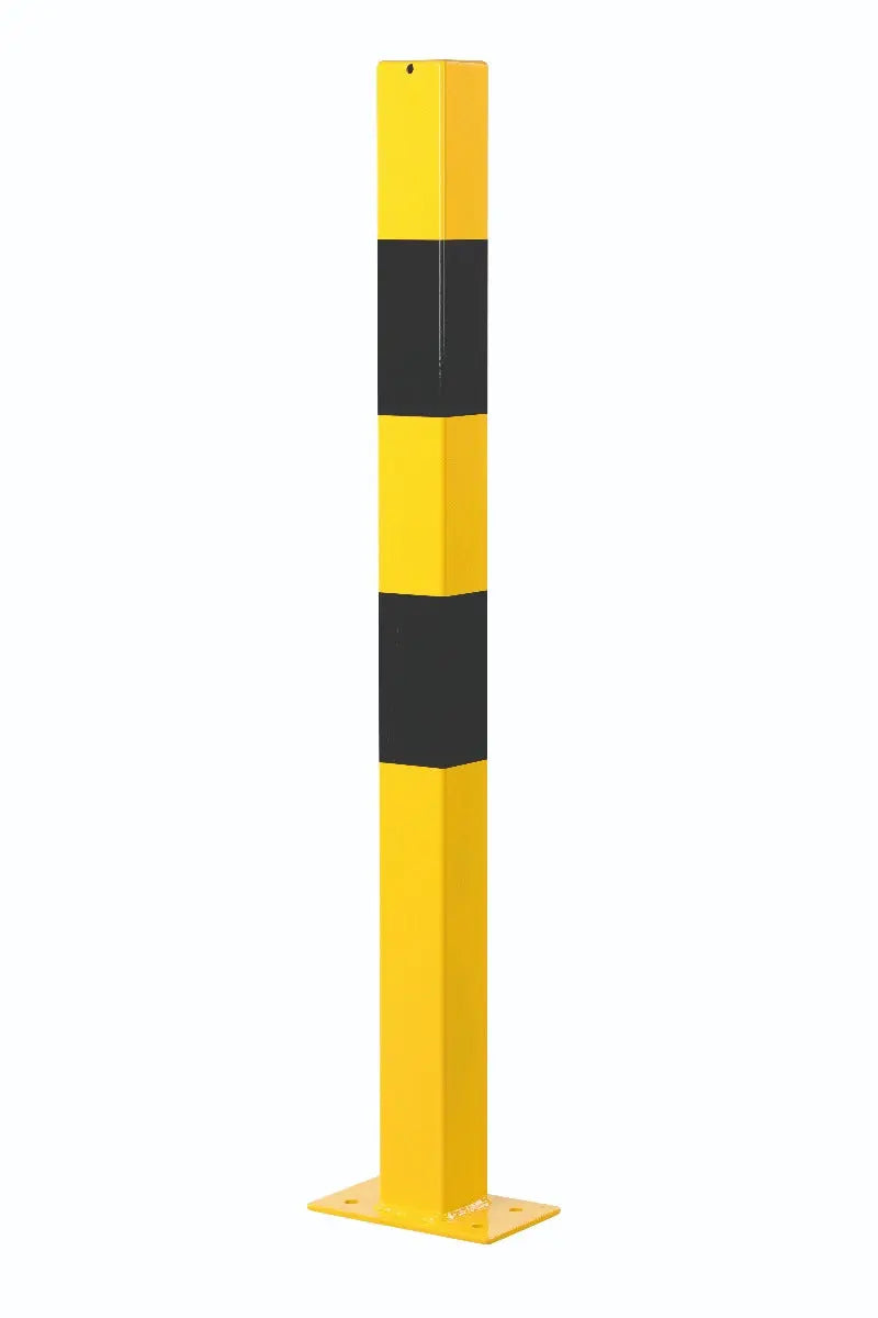potelet 70x70 mm jaune-noir, à cheviller france collectivités