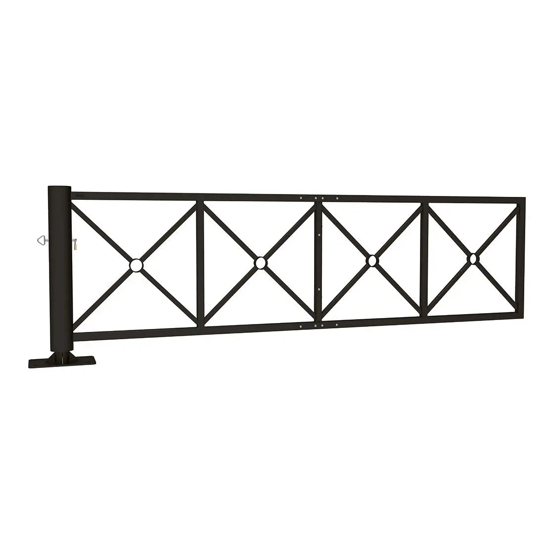 Barrière tournante déco 3 502 mm, coloris Noir RAL 9005