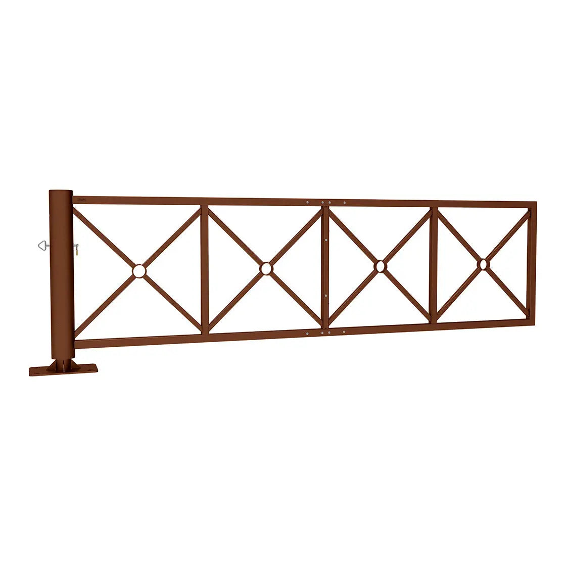 Barrière tournante déco 3 502 mm, coloris Effet corten
