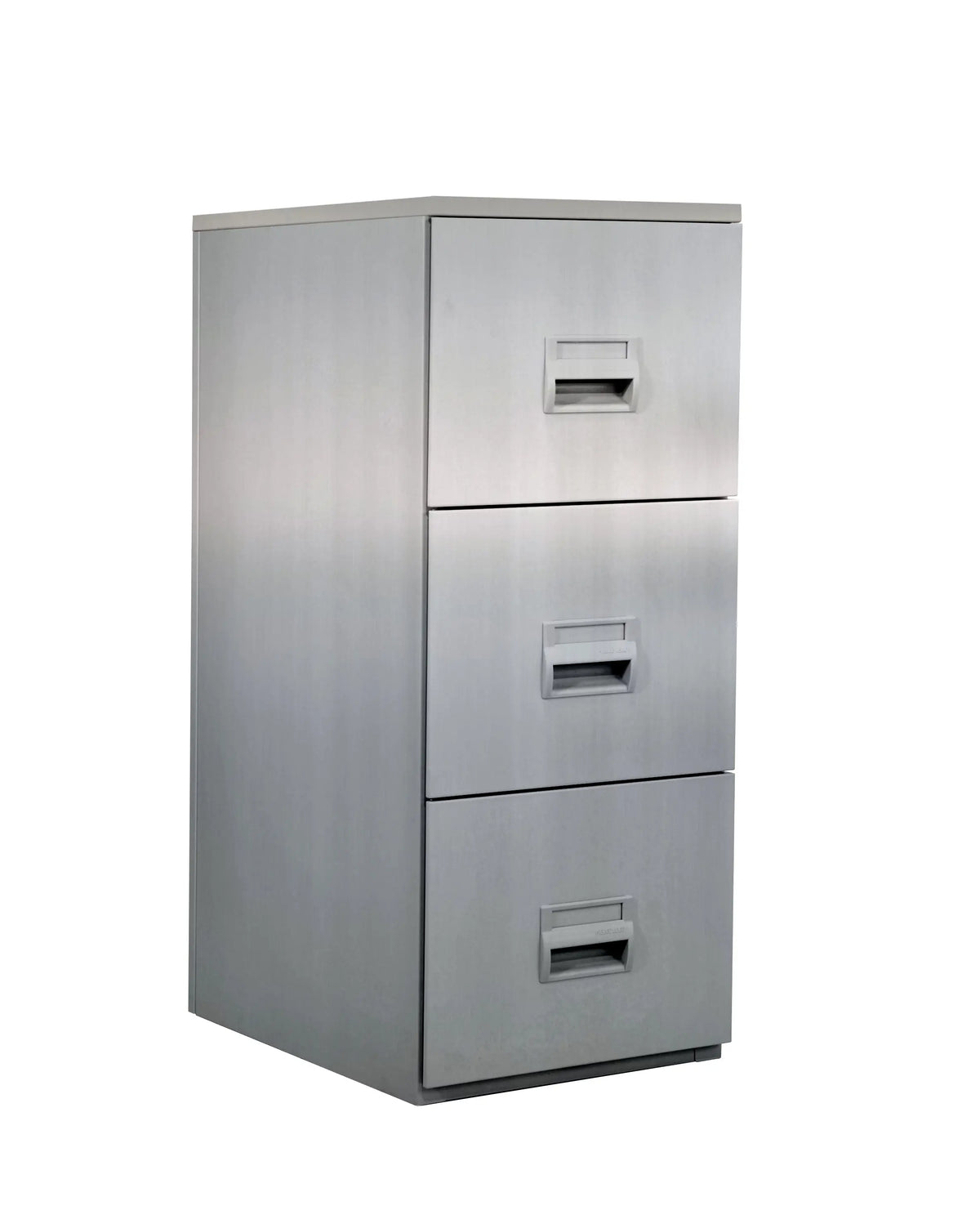 Meuble de classement 3 tiroirs gris aluminium RAL 9006, hauteur 992 mm