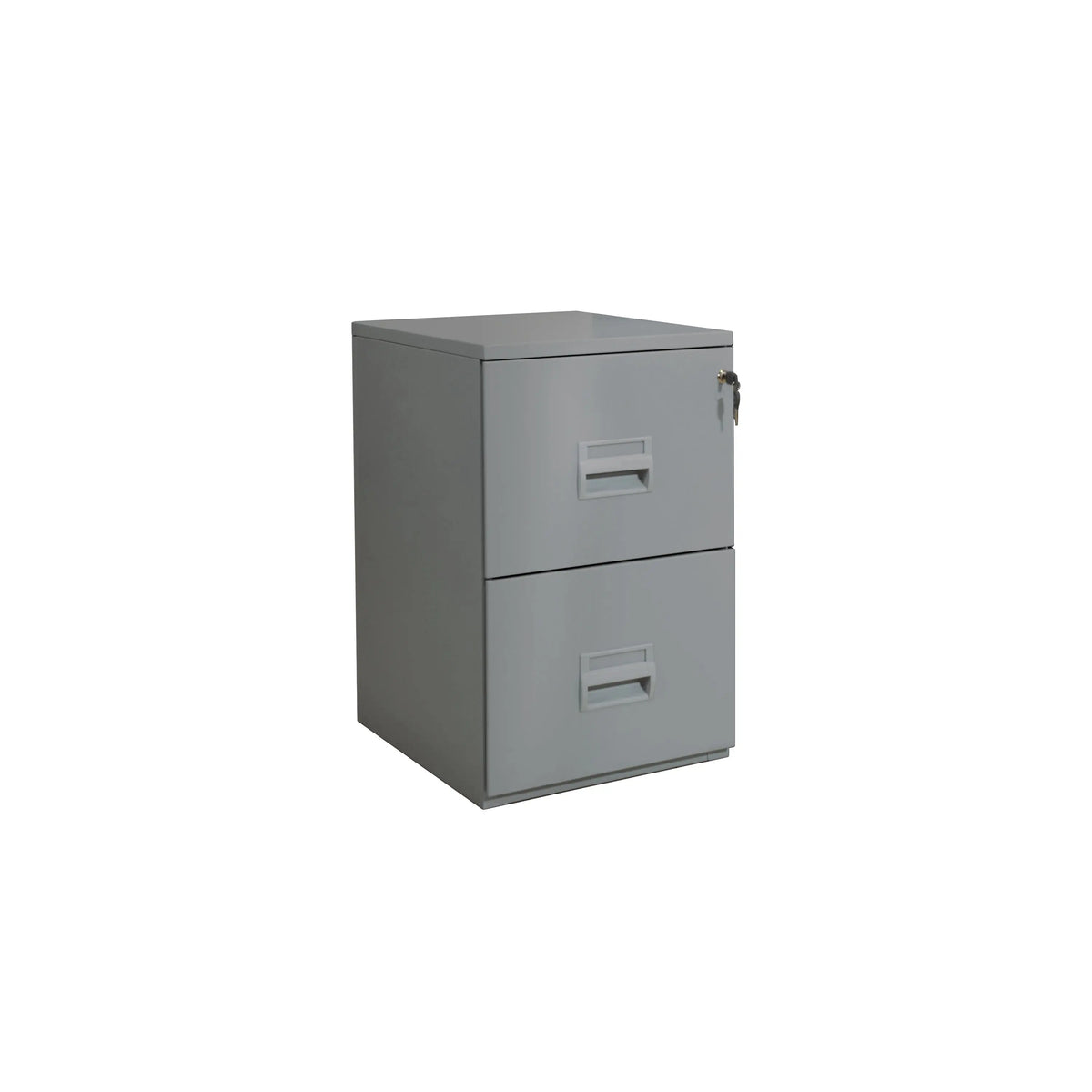 Classeur 2 tiroirs pour dossiers suspendus gris clair RAL 7035, meuble de classement bas