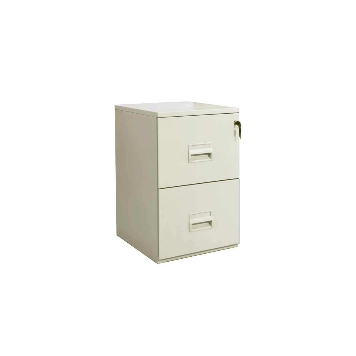 Classeur métallique 2 tiroirs blanc à serrure centralisée, hauteur 676 mm
