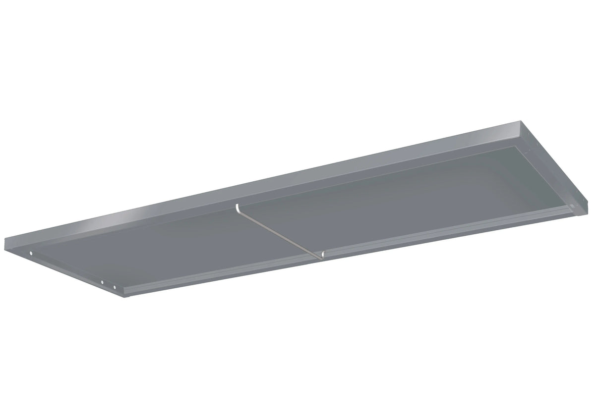 Étagère gris alu RAL 9006 de 1039 mm pour armoire à rideaux L 120 cm