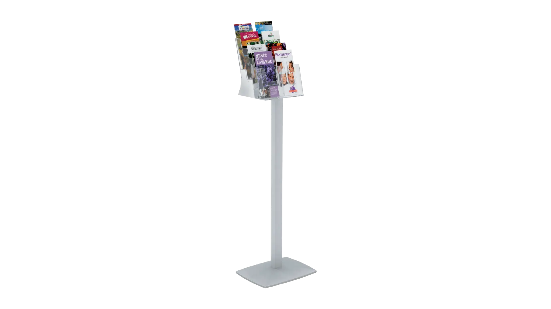 Présentoir porte brochures cristal sur pied france collectivités