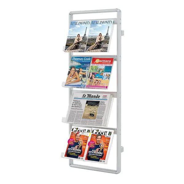 Présentoir mural design Métallic 4 cases france collectivités