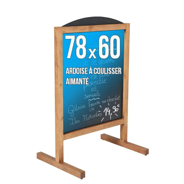 Panneau ardoise vertical magnétique pieds bois france collectivités