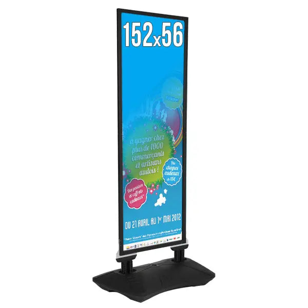 Porte-affiches 2 faces sur pied à ressorts france collectivités